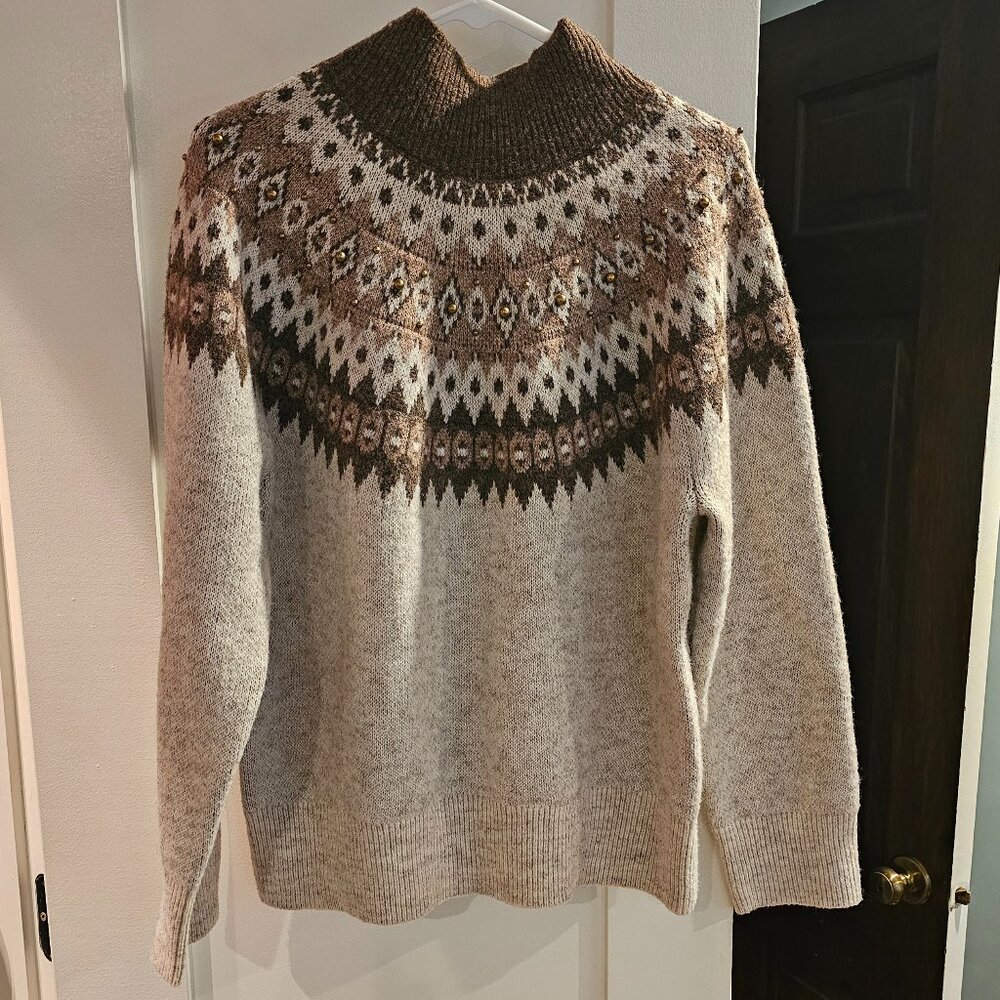 Joeie Karenya Fair Isle Sweater Medium Wool Blend
